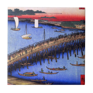 Ryōgoku överbryggar och den underbara flodstranden kakelplatta