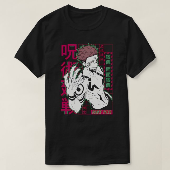 Ryomen Sukuna Double Faced Anime Art T Shirt (Design framsida)