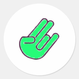 Rysaren räcker symbol runt klistermärke
