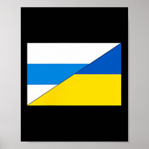 Rysk anti-krigsflagga Ukrainaflagga Net Voyne No T Poster