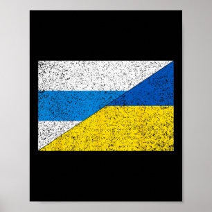 Rysk anti-krigsflagga Ukrainaflagga Net Voyne No T Poster