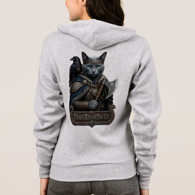 Rysk Blå Ädel Odins Katt T Shirt (Baksida)