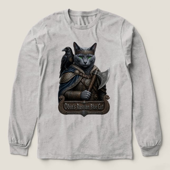 Rysk Blå Ädel Odins Katt T Shirt (Design framsida)