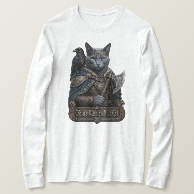 Rysk Blå Ädel Odins Katt T Shirt (Design framsida)