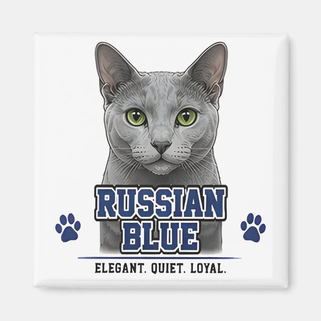 🐾 Rysk Blå älskare 🐾 Magnet (Framsidan)