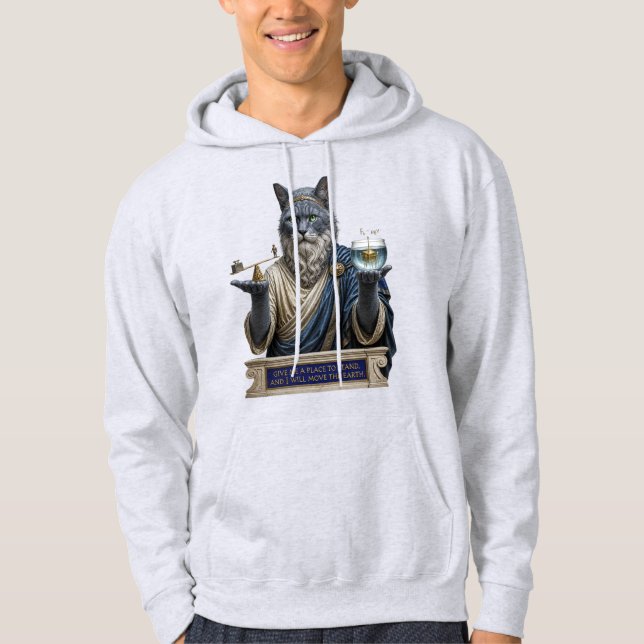 Rysk Blå Archimedes Katt Hoodie (Framsida)