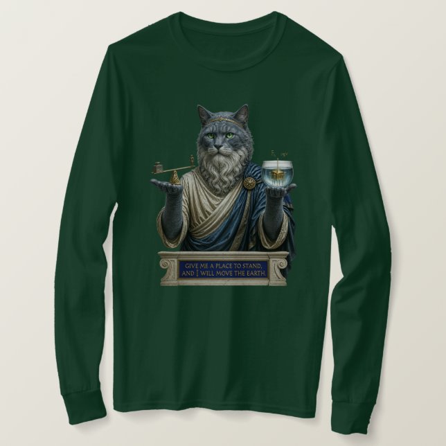 Rysk Blå Archimedes Katt T Shirt (Design framsida)