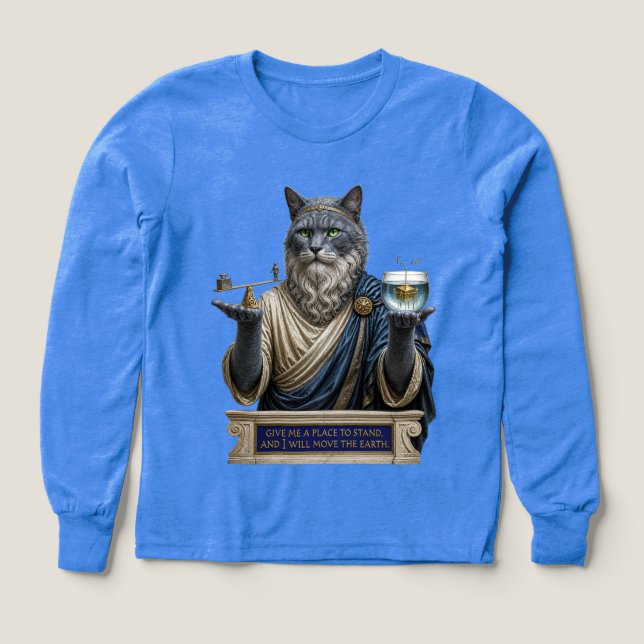 Rysk Blå Archimedes Katt T Shirt (Design framsida)