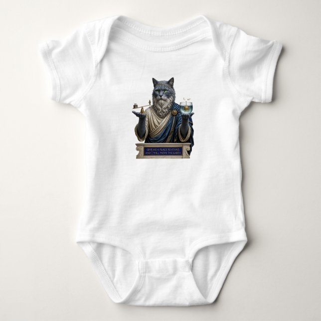 Rysk Blå Archimedes Katt T Shirt (Framsida)