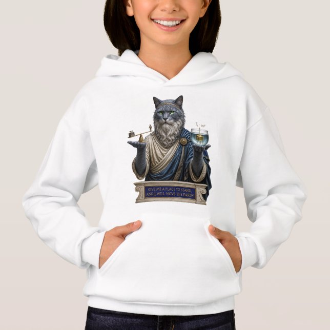 Rysk Blå Archimedes Katt T Shirt (Framsida)