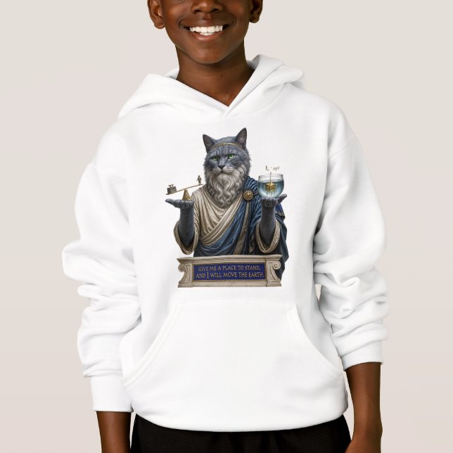 Rysk Blå Archimedes Katt T Shirt (Framsida)