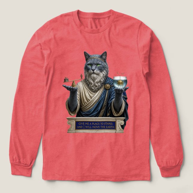 Rysk Blå Archimedes Katt T Shirt (Design framsida)