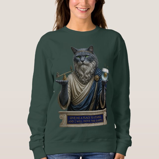 Rysk Blå Archimedes Katt T Shirt (Framsida)