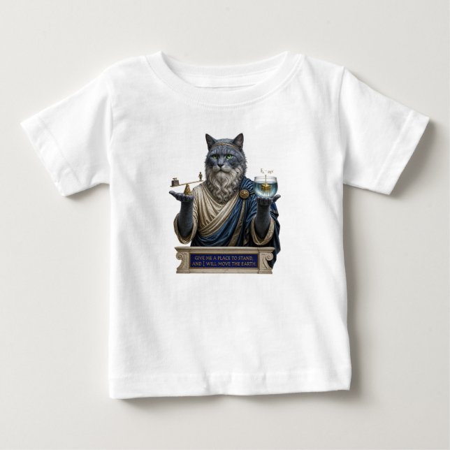 Rysk Blå Archimedes Katt T Shirt (Framsida)