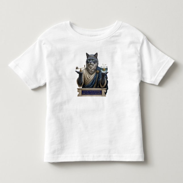 Rysk Blå Archimedes Katt T Shirt (Framsida)