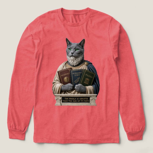 Rysk blå Aristoteles-katt T Shirt (Design framsida)