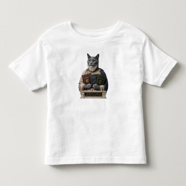 Rysk Blå Aristoteles Katt T Shirt (Framsida)