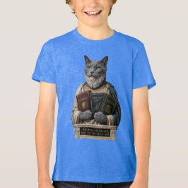Rysk Blå Aristoteles Katt T Shirt