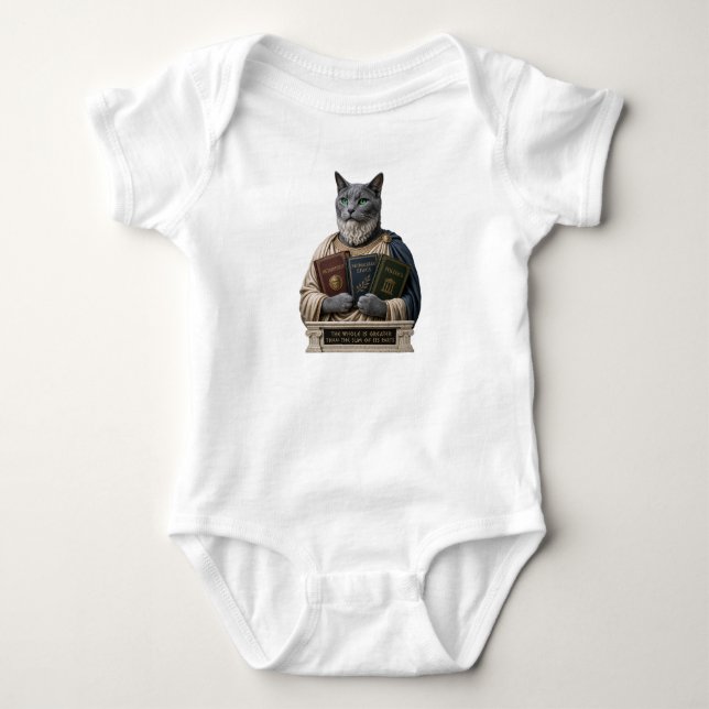 Rysk Blå Aristoteles Katt T Shirt (Framsida)