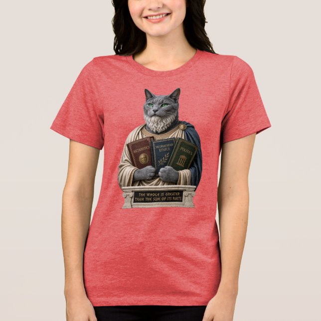Rysk blå Aristoteles-katt T Shirt (Framsida)
