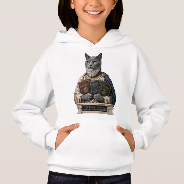 Rysk Blå Aristoteles Katt T Shirt (Framsida)
