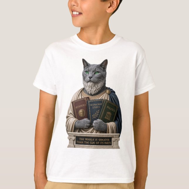 Rysk blå Aristoteles-katt T Shirt (Framsida)