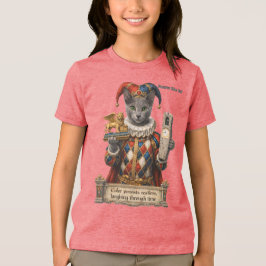 Rysk Blå Arlequin Katt T Shirt