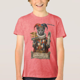 Rysk Blå Arlequin Katt T Shirt