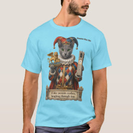 Rysk Blå Arlequin Katt T Shirt
