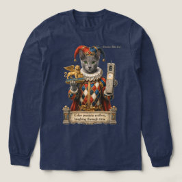 Rysk Blå Arlequin Katt T Shirt
