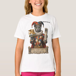 Rysk Blå Arlequin Katt T Shirt