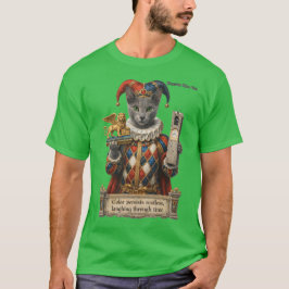 Rysk Blå Arlequin Katt T Shirt