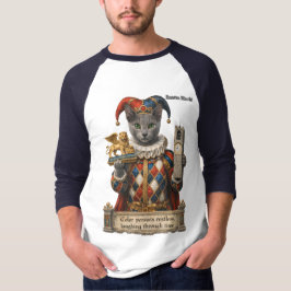 Rysk Blå Arlequin Katt T Shirt