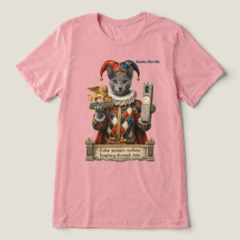 Rysk Blå Arlequin Katt T Shirt