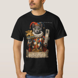 Rysk Blå Arlequin Katt T Shirt