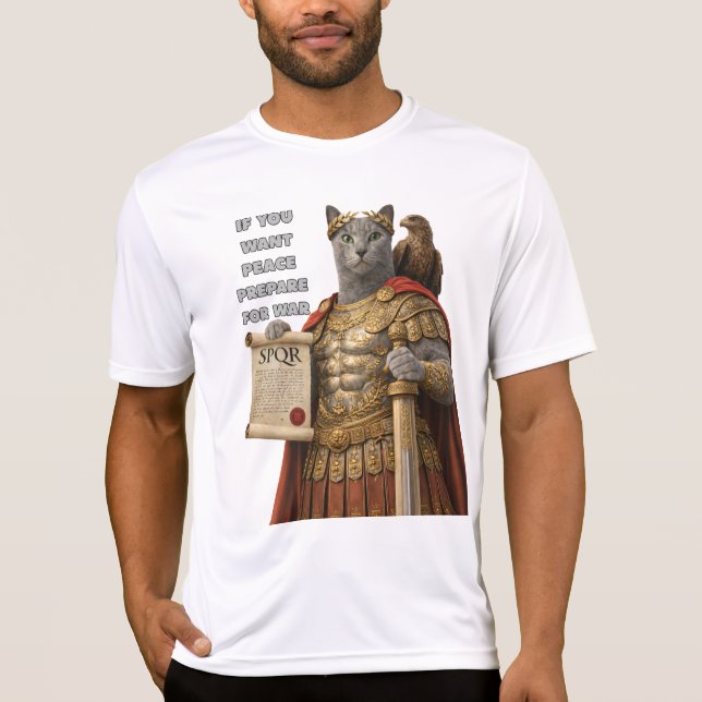 Rysk blå Caesar Katt T Shirt (Framsida)