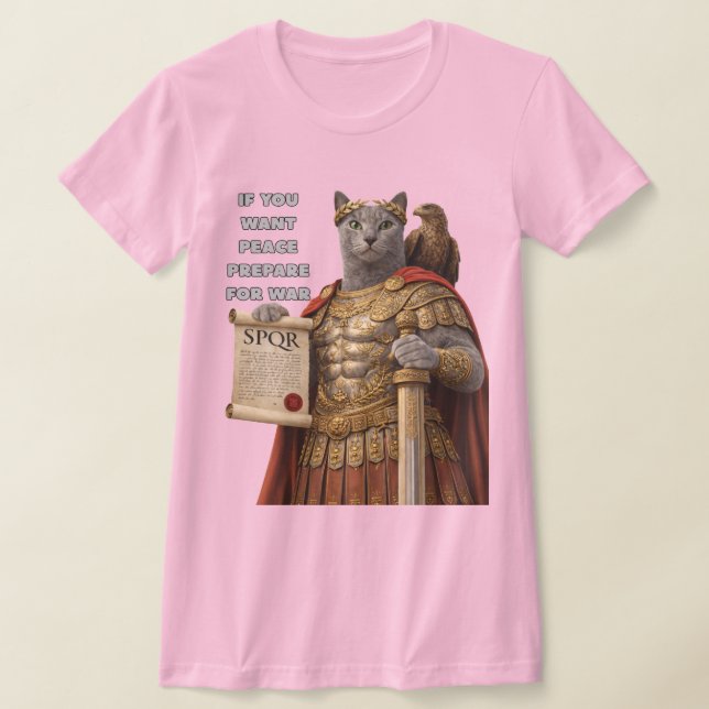 Rysk blå Caesar Katt T Shirt (Laydown)