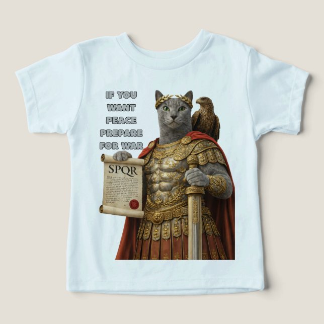 Rysk blå Caesar Katt T Shirt (Design Framsida)