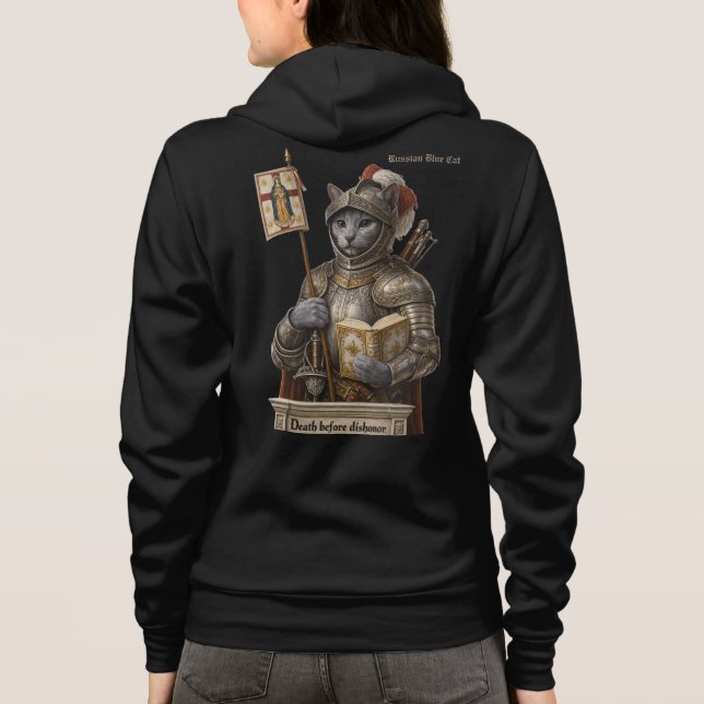 Rysk Blå Conquistador Katt – Ära & Arvlegacy T Shirt (Baksida)