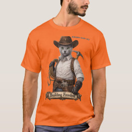 Rysk Blå Cowboy Katt – Bygger Frihet T Shirt