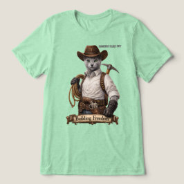 Rysk Blå Cowboy Katt – Bygger Frihet T Shirt