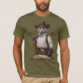 Rysk Blå Cowboy Katt – Bygger Frihet T Shirt