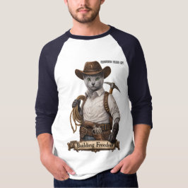 Rysk Blå Cowboy Katt – Bygger Frihet T Shirt
