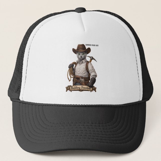Rysk blå cowboykatt – Bygger frihet Keps (Framsida)