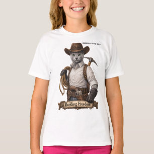 Rysk blå cowboykatt – Bygger frihet T Shirt