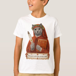 Rysk Blå Dante Alighieri Katt T Shirt