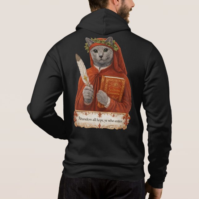Rysk Blå Dante Alighieri Katt T Shirt (Baksida)