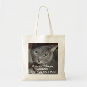 Rysk blå Grått-kattattityd Humor Tygkasse