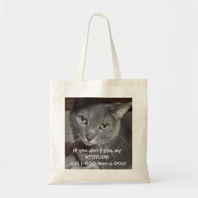 Rysk blå Grått-kattattityd Humor Tygkasse (Framsidan)