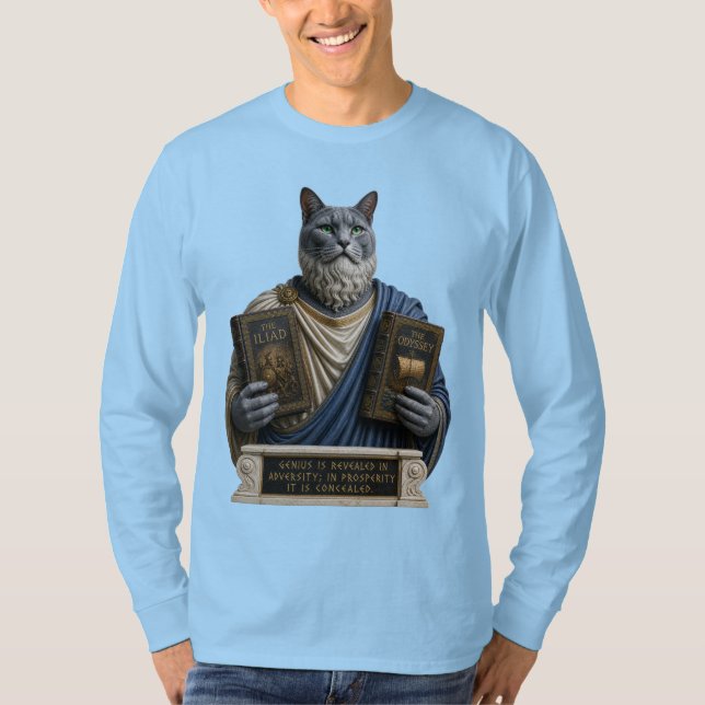 Rysk blå homer katt t shirt (Framsida)